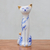 Benjarong porcelain statuette, 'Sweet Floral Cat'  - Floral Benjarong Porcelain Cat Statuette (7.5 in.)