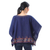 Cotton blouse, 'Butterfly Spirals in Indigo' - Spiral Embroidered Cotton Blouse in Indigo from Thailand (image 2b) thumbail
