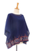 Cotton blouse, 'Butterfly Spirals in Indigo' - Spiral Embroidered Cotton Blouse in Indigo from Thailand (image 2d) thumbail