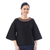 Cotton blouse, 'Vibrant Waves in Black' - Cotton Blouse in Black from Thailand thumbail