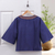 Cotton blouse, 'Vibrant Waves in Indigo' - Cotton Blouse in Indigo from Thailand (image 2b) thumbail