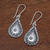 Silver dangle earrings, 'Refreshing Drops' - Drop-Shaped Karen Silver Dangle Earrings from Thailand (image 2b) thumbail