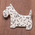 Ceramic brooch pin, 'Scottish Terrier Melody' - Music-Themed Ceramic Scottish Terrier Brooch from Thailand