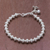 Silver beaded bracelet, 'Delightful Patterns' - Patterned Silver Beaded Bracelet from Thailand (image 2) thumbail