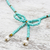 Halskette mit Anhänger aus Calcit und Zuchtperlen - Halskette aus Calcit und Zuchtperlen