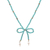 Calcite and cultured pearl beaded pendant necklace, 'Lovely Bow' - Calcite and Cultured Pearl Beaded Necklace