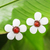 Pendientes de clip de cuarzo y cornalina - Pendientes de clip de cornalina y cuarzo floral de Tailandia