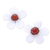 Quartz and carnelian clip-on earrings, 'White Flower Garden' - Floral Quartz and Carnelian Clip-On Earrings from Thailand