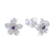 Amethyst stud earrings, 'Winter Blooms' - Floral Amethyst Stud Earrings from Thailand thumbail