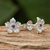 Amethyst stud earrings, 'Winter Blooms' - Floral Amethyst Stud Earrings from Thailand (image 2b) thumbail