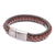 Braided leather wristband bracelet, 'Cool Style in Russet' - Russet Leather Braided Wristband Bracelet from Thailand