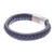 Braided leather wristband bracelet, 'Cool Style in Midnight' - Midnight Leather Braided Wristband Bracelet from Thailand (image 2a) thumbail