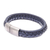 Braided leather wristband bracelet, 'Cool Style in Midnight' - Midnight Leather Braided Wristband Bracelet from Thailand (image 2d) thumbail