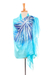 Batik silk shawl, 'Whispering Waters' - Hand-Painted Blue Batik Silk Shawl from Thailand (image 2f) thumbail