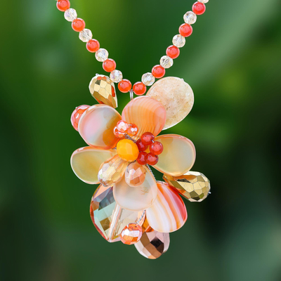Multi-gemstone beaded pendant necklace, Fascinating Cluster