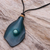 Men's howlite and leather pendant necklace, 'Thai Cowboy in Blue' - Men's Howlite and Leather Pendant Necklace in Blue (image 2b) thumbail