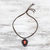 Jasper and leather pendant necklace, 'Bold Shield' - Jasper and Leather Pendant Necklace from Thailand (image 2c) thumbail