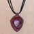 Amethyst and leather pendant necklace, 'Bold Shield' - Amethyst and Leather Pendant Necklace from Thailand (image 2) thumbail