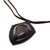 Tiger's eye pendant necklace, 'Bold Shield' - Tiger's Eye and Leather Pendant Necklace from Thailand thumbail