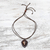 Tiger's eye pendant necklace, 'Bold Shield' - Tiger's Eye and Leather Pendant Necklace from Thailand (image 2c) thumbail