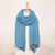 Cotton convertible scarf, 'Dreamscape in Teal' - Knit Cotton Convertible Scarf in Teal from Thailand (image 2f) thumbail
