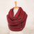 Cotton convertible scarf, 'Dreamscape in Cherry' - Knit Cotton Convertible Scarf in Cherry from Thailand