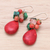 Multi-gemstone beaded dangle earrings, 'Summer Fire' - Multi-Gemstone Beaded Dangle Earrings Crafted in Thailand