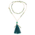 Beaded pendant necklace, 'Boho Mood' - Bohemian Multi-Gemstone Beaded Pendant Necklace (image 2a) thumbail