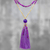 Quartz beaded pendant necklace, 'Boho Mood' - Bohemian Purple Quartz Beaded Pendant Necklace thumbail