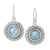 Roman glass dangle earrings, 'Sun of the Sea' - Curl Pattern Roman Glass Dangle Earrings from Thailand (image 2a) thumbail
