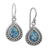 Roman glass dangle earrings, 'Ancient Teardrops' - Drop-Shaped Roman Glass Dangle Earrings from Thailand (image 2a) thumbail