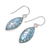 Roman glass dangle earrings, 'Ancient Marquise' - Marquise Roman Glass Dangle Earrings from Thailand (image 2c) thumbail