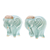 Saleros y pimenteros de cerámica Celadon, (par) - Salero y pimentero de elefante de cerámica Celadon (par)