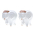 Ceramic salt and pepper shakers, 'Calm Elephants in White' (pair) - Ceramic Elephant Salt and Pepper Shakers in White (Pair) (image 2a) thumbail