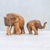Skulpturen aus Teakholz, (Paar) - Elefanten-Vater- und Sohn-Skulpturen aus Teakholz (Paar)