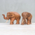 Teak wood sculptures, 'Elephant Buddies' (pair) - Handmade Teak Wood Elephant Sculptures from Thailand (Pair)