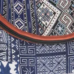 Leather accented cotton blend sling, 'Lanna Patchwork' - Leather Accented Patchwork Cotton Blend Sling from Thailand