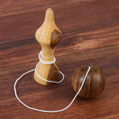 Juguete de madera - Juego de pelota Raintree Wood Kendama de Tailandia
