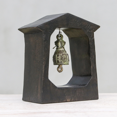 Glocke aus Mangoholz und Messing - Glocke aus Mangoholz und Messing, hergestellt in Thailand
