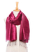 Silk scarf, 'Shimmering Magenta' - Handwoven Silk Wrap Scarf in Magenta from Thailand (image 2e) thumbail