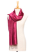 Silk scarf, 'Shimmering Magenta' - Handwoven Silk Wrap Scarf in Magenta from Thailand (image 2g) thumbail