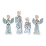 Celadon ceramic nativity scene, 'Nativity of Peace' (11 piece) - Celadon Ceramic Nativity Scene from Thailand (11 Piece)