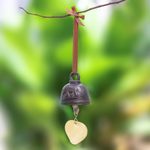 Brass bell, 'Antique Sound' - Oxidized Elephant Motif Brass Bell Crafted in Thailand