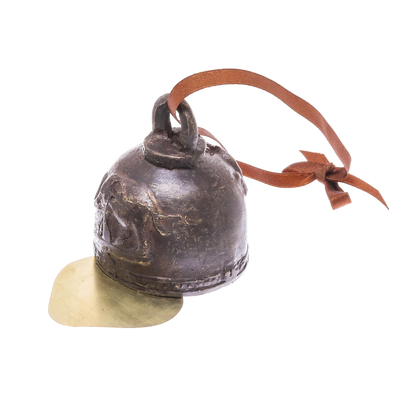 Campana de bronce - Campana de latón con motivo de elefante oxidado fabricado en Tailandia