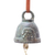 Brass bell, 'Elephant Ring' - Oxidized Green Elephant Motif Brass Bell from Thailand