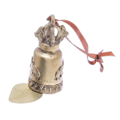 Campana de bronce - Campana de latón con temática de elefante fabricada en Tailandia