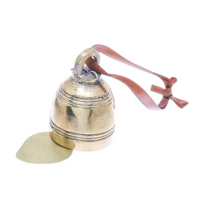 Brass bell, 'Golden Sound' - Simple Brass Bell Crafted in Thailand