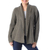 Cotton cardigan, 'Cross Stitch in Dark Taupe' - Knit Cotton Cardigan in Dark Taupe from Thailand (image 2a) thumbail