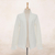 Cotton cardigan, 'Zigzag Knit in White' - Knit Cotton Cardigan in White from Thailand (image 2d) thumbail