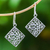 Pendientes colgantes de plata de ley - Aretes colgantes de plata esterlina con patrón de vid de Tailandia